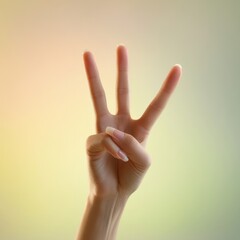 Female hand gestures including OK and victory signs isolated on a white background