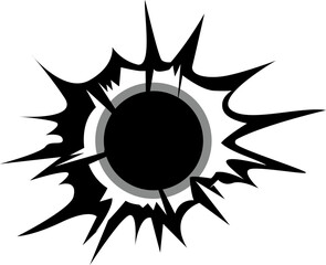 Bullet holes isolated vector illustration. For your design, game ui.