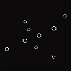Bullet holes isolated vector illustration. For your design, game ui.