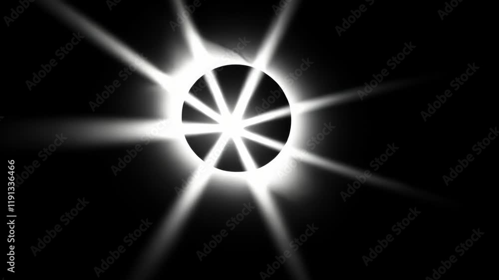 Poster brilliant light emerges with radiant beams from the dark, creating an enchanting visual spectacle in