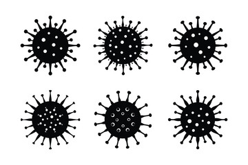 A set of virus silhouette vector illustration
