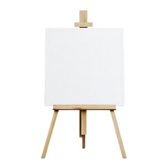 Blank White Canvas on Wooden Easel Studio Art Mockup Design Template image clean black frame visual 