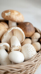 boletus mushrooms, porcini mushrooms. autumn seasonal backgroundtwirl of mushrooms, quiet desire