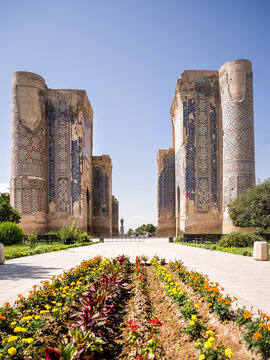 Ruins of Ak-Saray Palace in Shahrisabz in Samarkand province