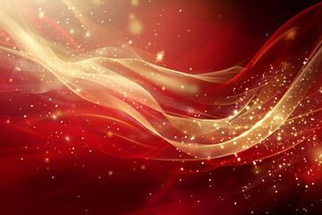 Abstract Red Background with Glowing Lights, Sparkles, and Digital Art for a Vibrant and Mystical Fantasy Design