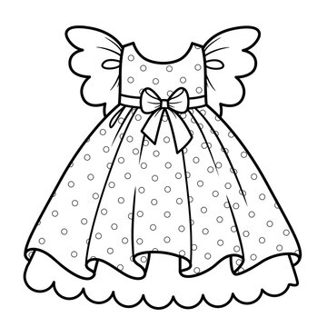 polka dot dress with bow clip art preview