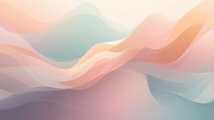 Fototapeta premium Blue wave vector illustration with wavy lines and light orange highlights