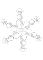 Mandala, mandala zimowa, bałwan, bałwanki muzyczne © Irena Janas