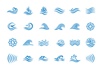 water wave logo illustration 