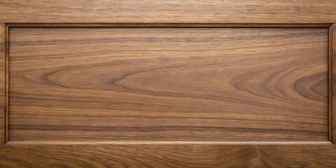 Fototapeta premium Smooth walnut wood panel with rich grain texture and natural finish