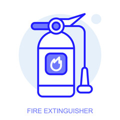 Industrial web icon in line style for web and mobile app. Symbol of a Fire Extinguisher. Vector illustration