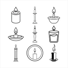 candles icon  vector design, Line symbols icon design