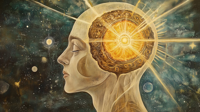 activation of pineal gland. spiritual awakening illustration art