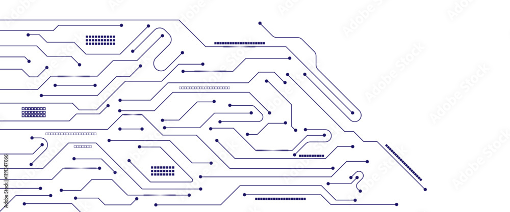 Fototapete vector abstract technology on blue background. abstract futuristic circuit board illustration, circu