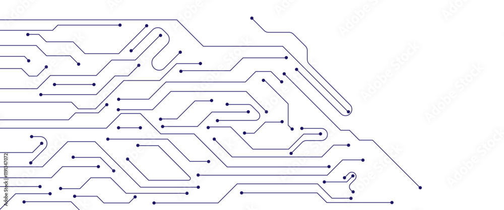 Aufkleber Abstract digital technology futuristic internet network speed connection white and blue background. Technology background with crossed lines and dots.