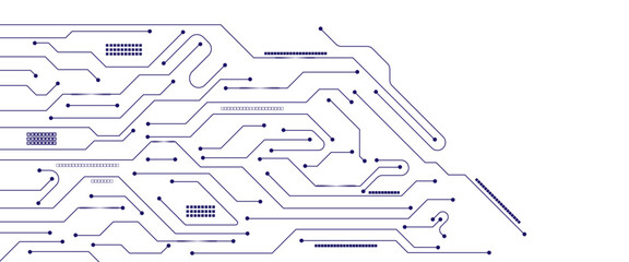 Vector abstract technology on blue background. Abstract futuristic circuit board Illustration, Circuit board with various technology elements.