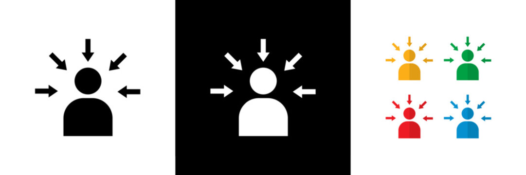 Client Centric Approach Icons. Black, White and Colorful