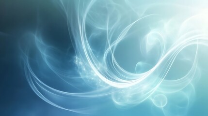 Abstract Blue And White Swirling Light Design