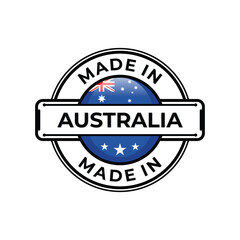 Made in Australia label icon emblem isolated on white background