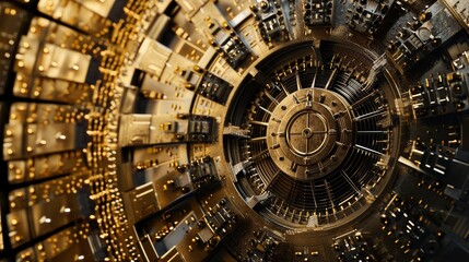 Obraz premium Abstract image of a locked digital vault symbolizing data protection in a Zero Trust architecture