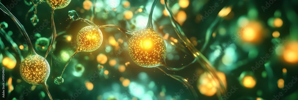 Aufkleber Viruses invading human cells in a vivid microscopic view depicting cellular activity and response. Generative AI