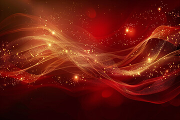 Festive Red Bokeh Background with Sparkling Glittering Lights and Shimmering Holiday Glow for Luminous Texture and Radiant Sparkles