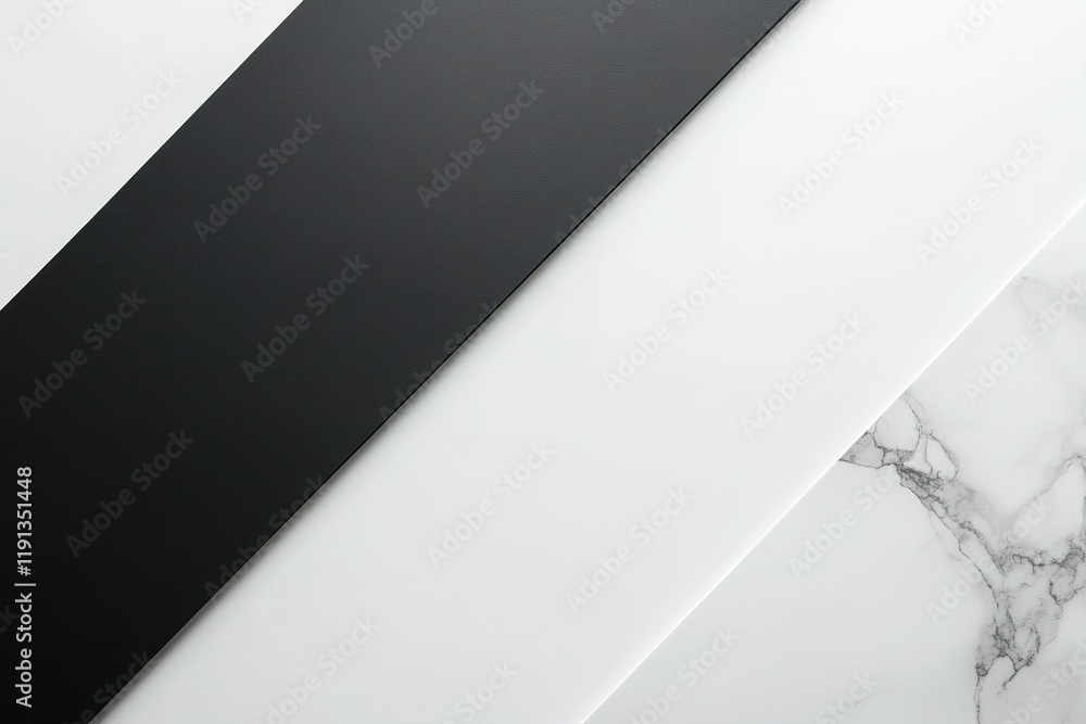 Poster modern nordic-inspired background featuring sleek black and white geometric patterns with ample blan