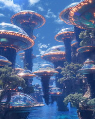 A floating colony built on giant offshore platform_011