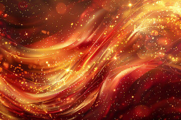 Obraz premium Festive Red Bokeh Background with Sparkling Glittering Lights and Shimmering Holiday Glow for Luminous Texture and Radiant Sparkles