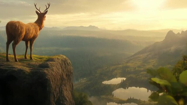 deer in the sunset