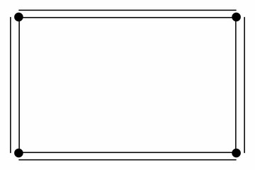 Obraz premium Lines frame with white background. simple border