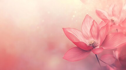 Delicate Pink Lotus Blossoms Softly Illuminated