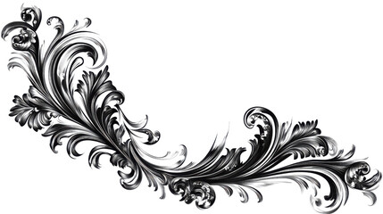 Fototapeta premium Decorative corner graphic transparent background