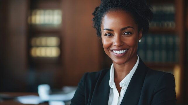 Smiling Probation Officer in Business Attire