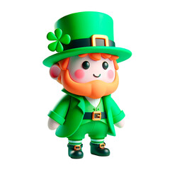 3D St. Patrick's Day Irish gnomes. Cartoon Leprechauns illustration for cards, decor, design