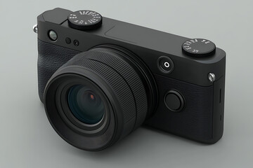 A detailed and modern illustration of a camera with no logos or branding, showcasing a sleek and minimalist design, rendered on a neutral background.