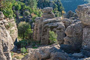 Turkey, Antalya, the ancient city of Selge, the man rocks and wonderful nature