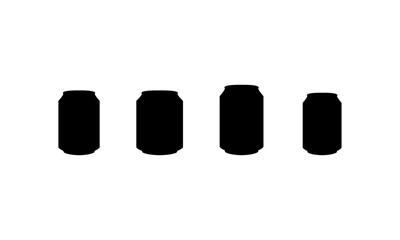 Soda Can silhouette set in black and white