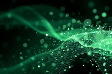 Abstract technology particles mesh background. Abstract digital landscape with glowing dots on a grid, resembling a futuristic terrain.