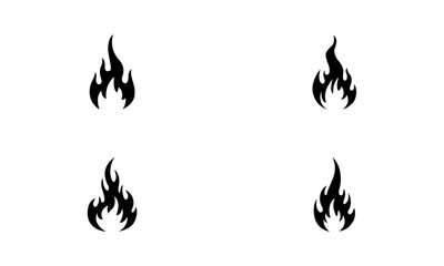 Flame silhouette set in black and white