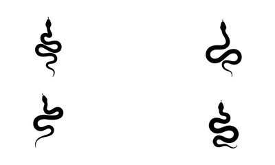 Snake silhouette set in black and white