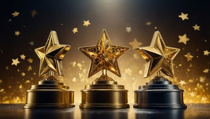 Gold winners award with three stars