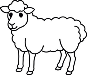 sheep line art vector design