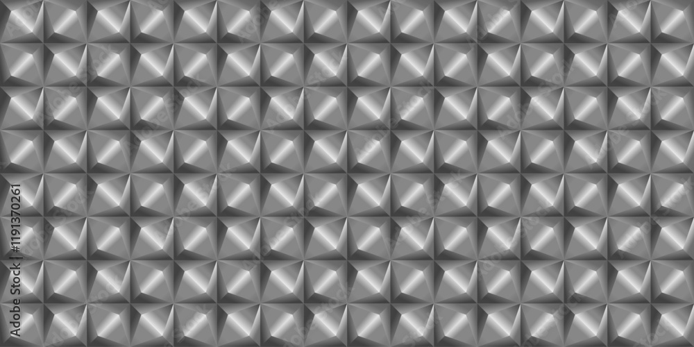 Poster metallic square shiny sharp seamless pattern. 3d vector background