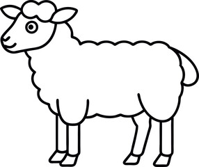 sheep line art vector design