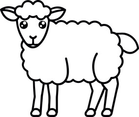 sheep line art vector design