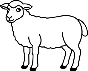 sheep line art vector design
