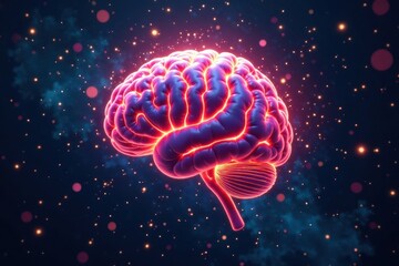 Glowing brain, circuitry explodes outwards, vibrant energy , connection, stock photo