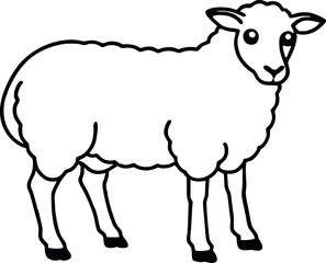 sheep line art vector design
