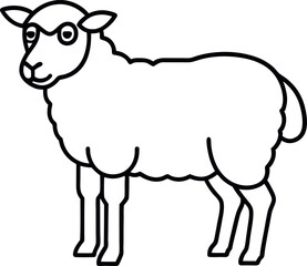 sheep line art vector design
